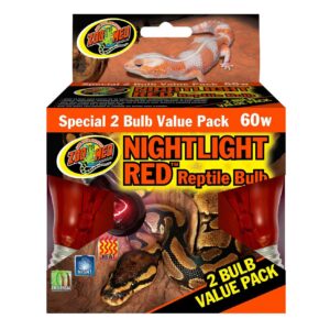 ZooMed Nightlight Red Reptile Bulb, 60W (2 Pack)