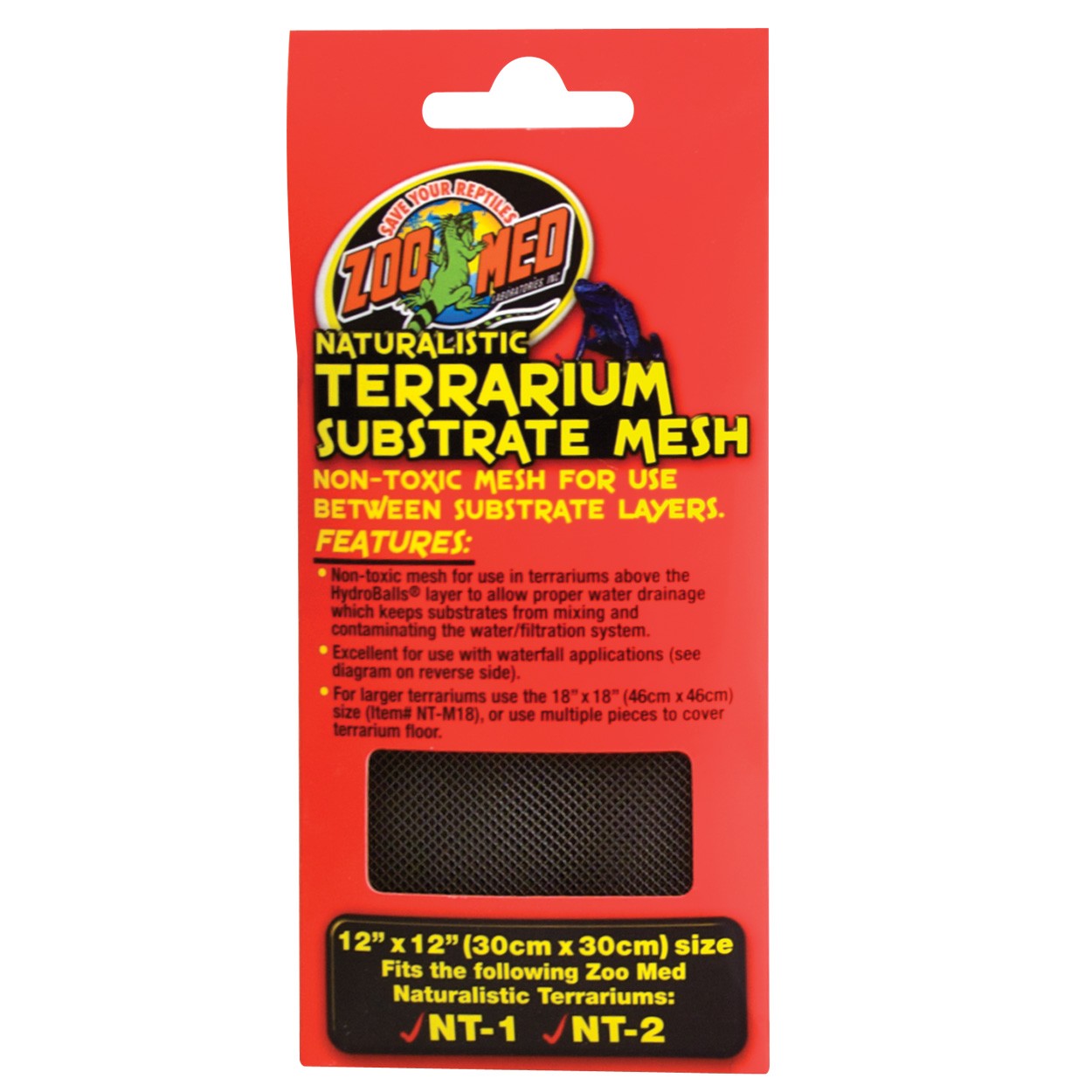 ZooMed Naturalistic Terrarium Substrate Mesh, 12"x12" (fits NT-1,NT-2)
