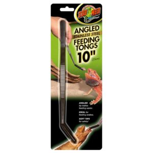 ZooMed 10" Stainless Steel Feeding Tongs, Angled