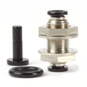 1/4" Metal Bulkhead with O-Ring and Plug