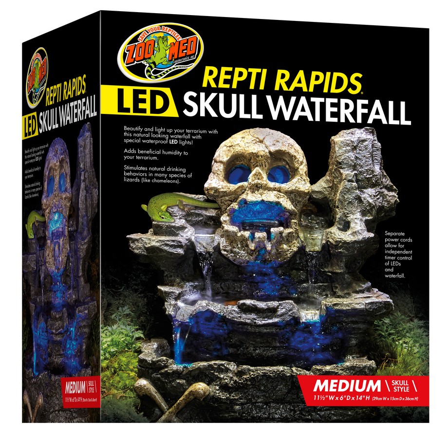 ZooMed Repti Rapids LED Skull Waterfall, Medium (NO FREE FREIGHT)
