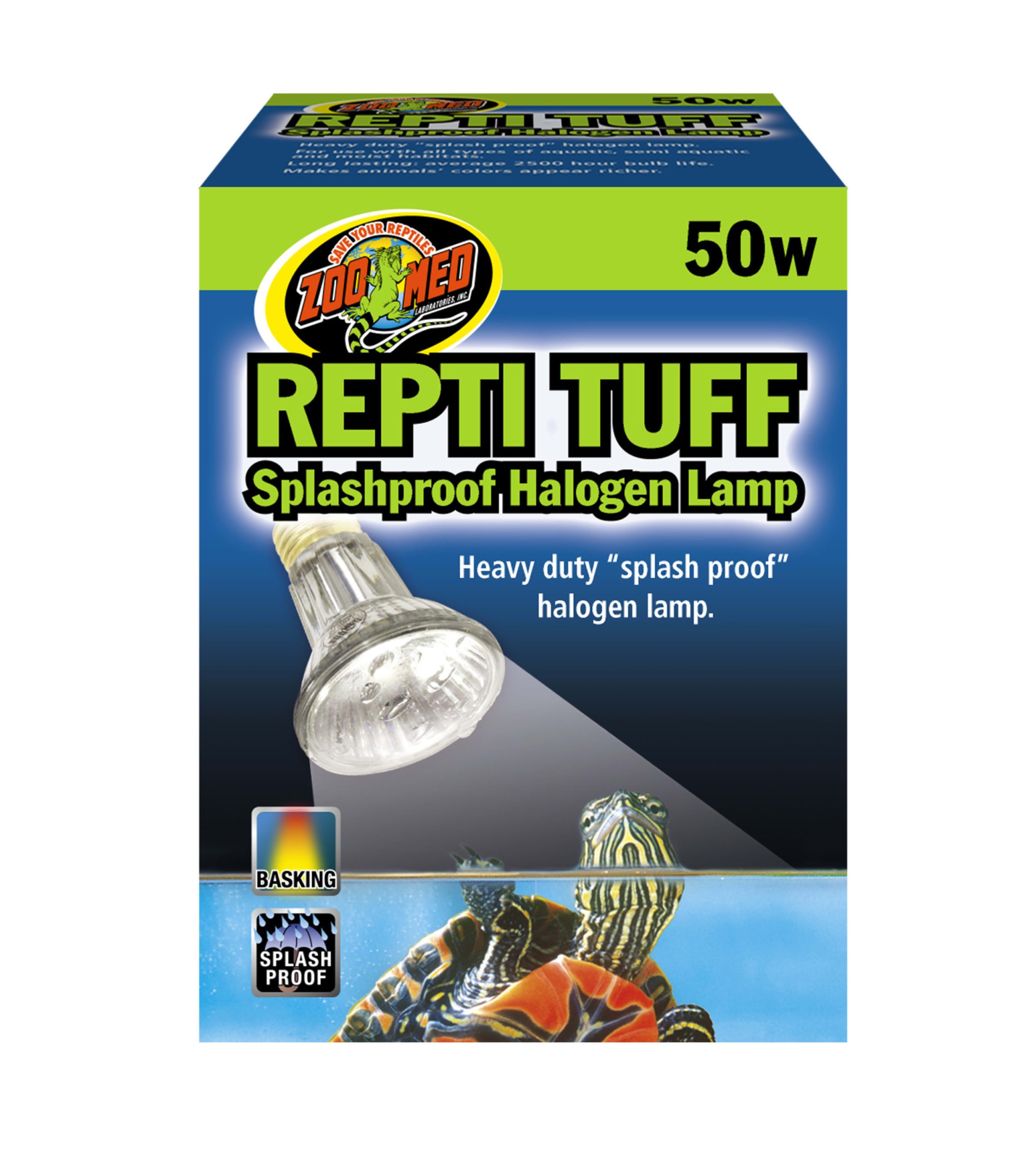 ZooMed Turtle ReptiTuff Halogen Lamp (Splash Proof), 50 Watt