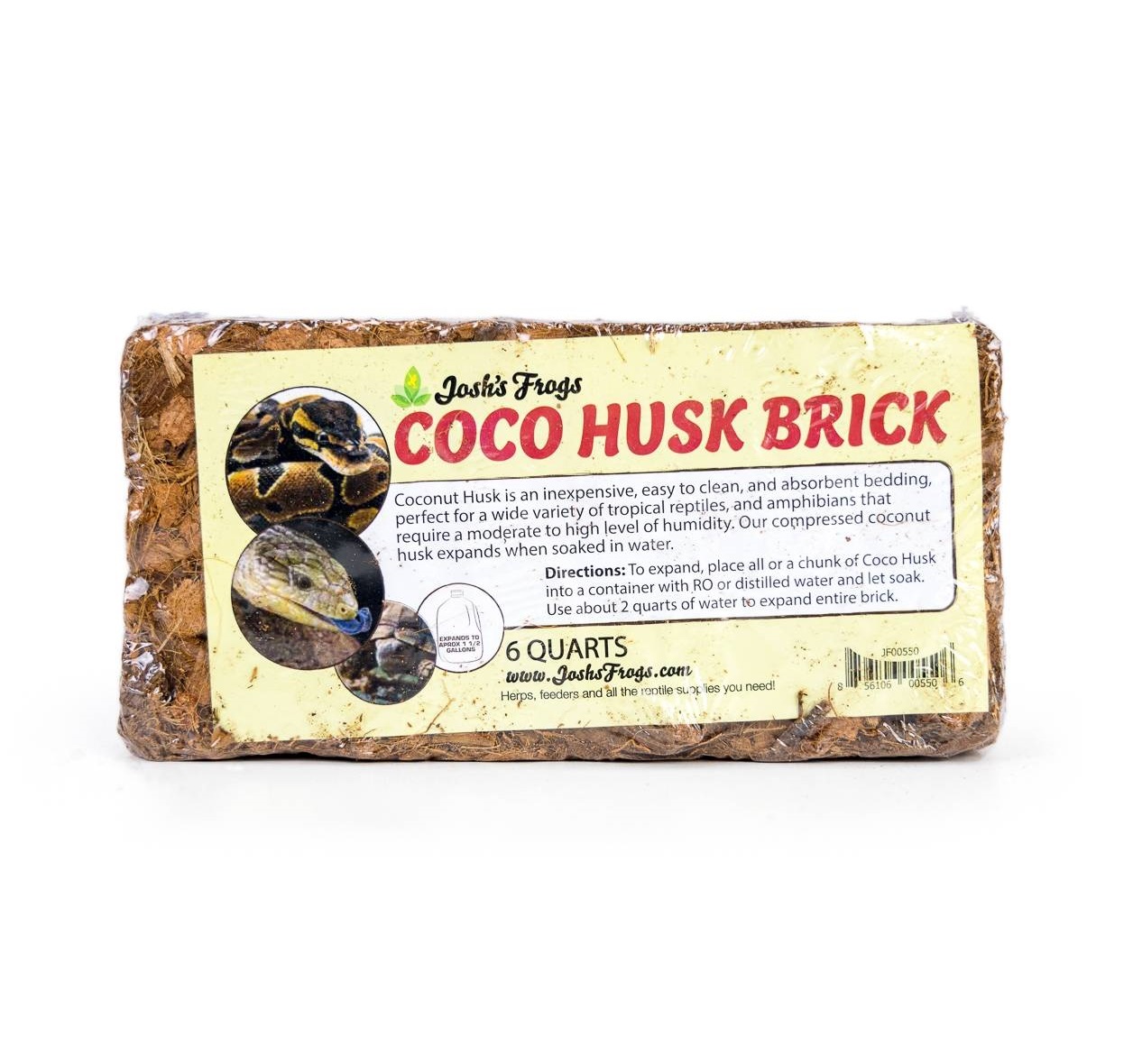 Josh's Frogs Coco Husk Brick, 6 Quarts